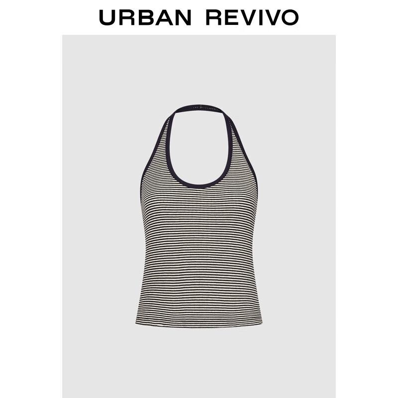 UR Women s Contrast Stripe Halter Backless Sleeveless Vest XL