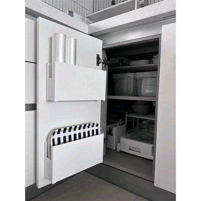 Scaffale da Cucina Montato a Parete: Portarotoli pellicola trasparente e articoli vari