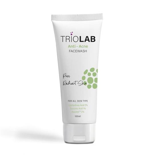 TRIOLAB Anti-Acne Face Wash | Gentle Face Wash for Oily and Acne Prone Skin | Deep Cleansing | Controls Excess Oil & Prevents Breakouts | 100ml