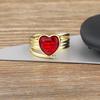 Nidin Romantic Heart Shape Open Rings for Women Zircon Crystal Jewelry Adjustable Fashion Wedding Party Accessories Gifts