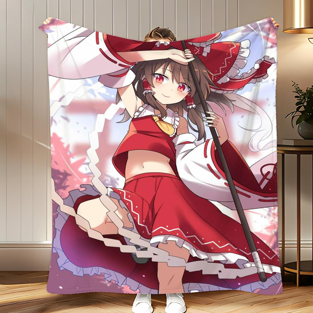 classic game IP The Touhou Project Throw Soft Coral Fleece Blanket 310gsm Fluffy Warm Throw for Sofa Bed Couch Bedroom Decor