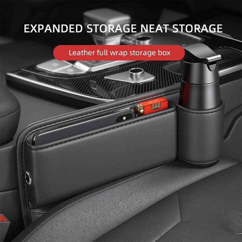 AAAQK1 Leather Car Seat Sewn Gap Crevice Slot Storage Box Cup Holder For BMW E46 F30 E60 E90 F10 X5 E70 E39 E36 E87 X7 E92 E91 E28 X3 X