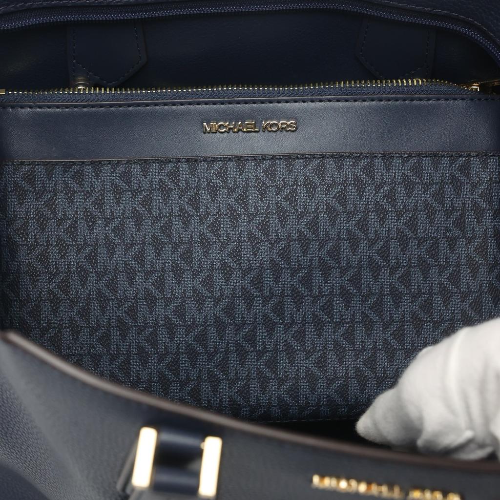 Michael Kors A4 compatible Shoulder Bag Tote Bag leather Navy Women 35H0GKFT9T Used
