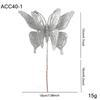 Glitter Butterfly Christmas Flower Simulated Sequins Christmas Tree Decoration Exquisite Flocking Artificial Butterfly Clip