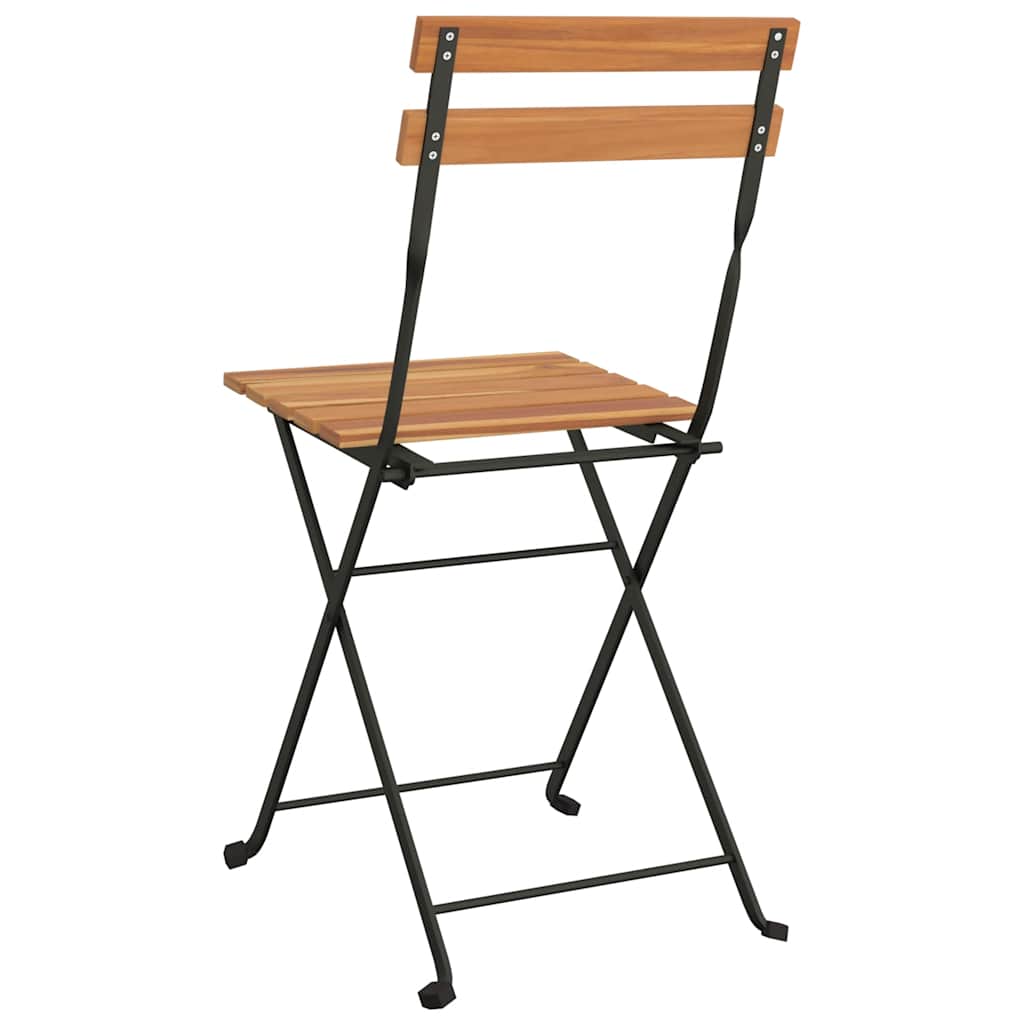 vidaXL Klappstühle, 4 Stück, Massivholz Teak und Stahl