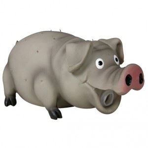 Jouet - Trixie - Cochon poilu - Latex - Mousse polyester - Petit chien