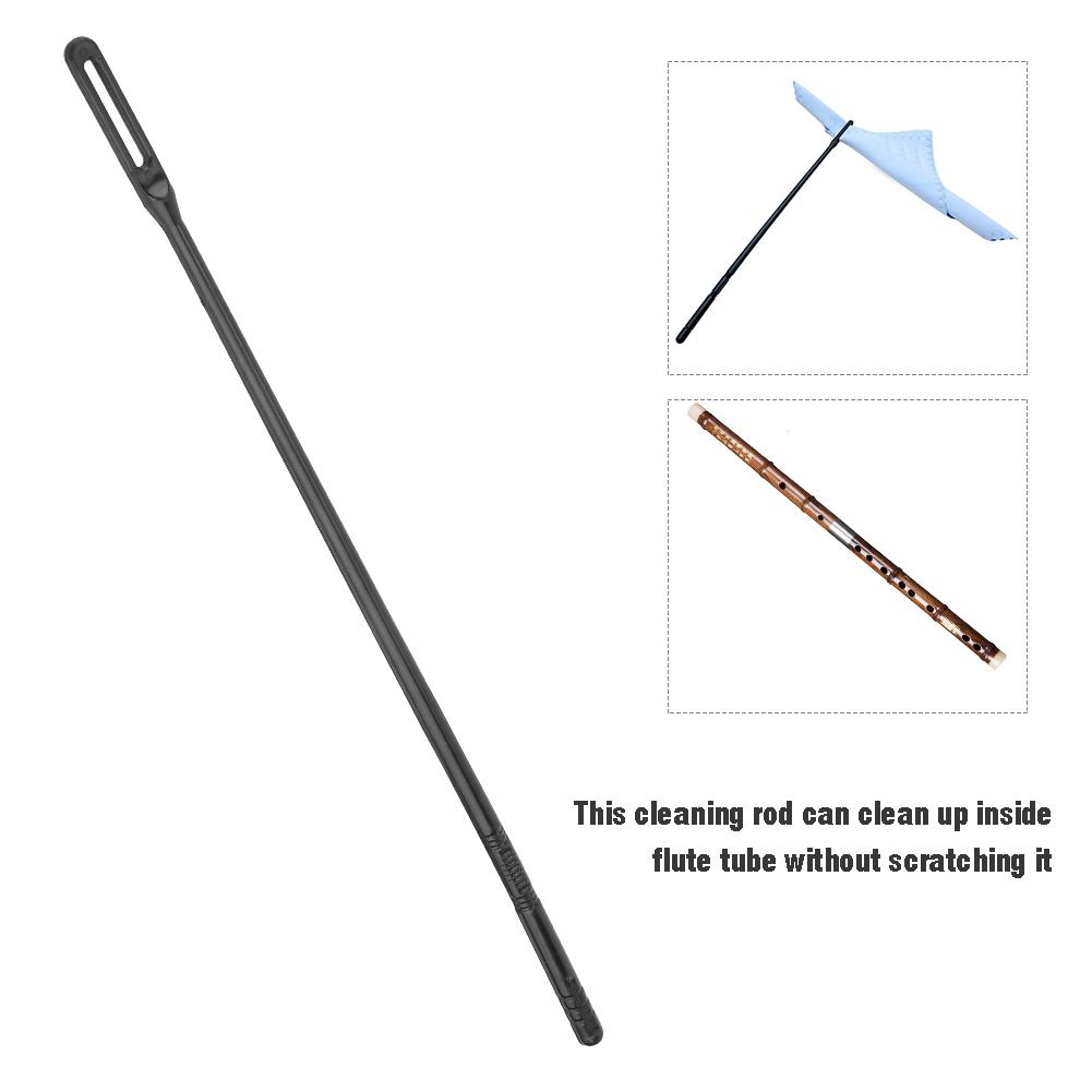 Sort ABS Plast Fløyte Rengjøringsstaver Stang Treblåseinstrumenter Fløytestokker(for fløyte)