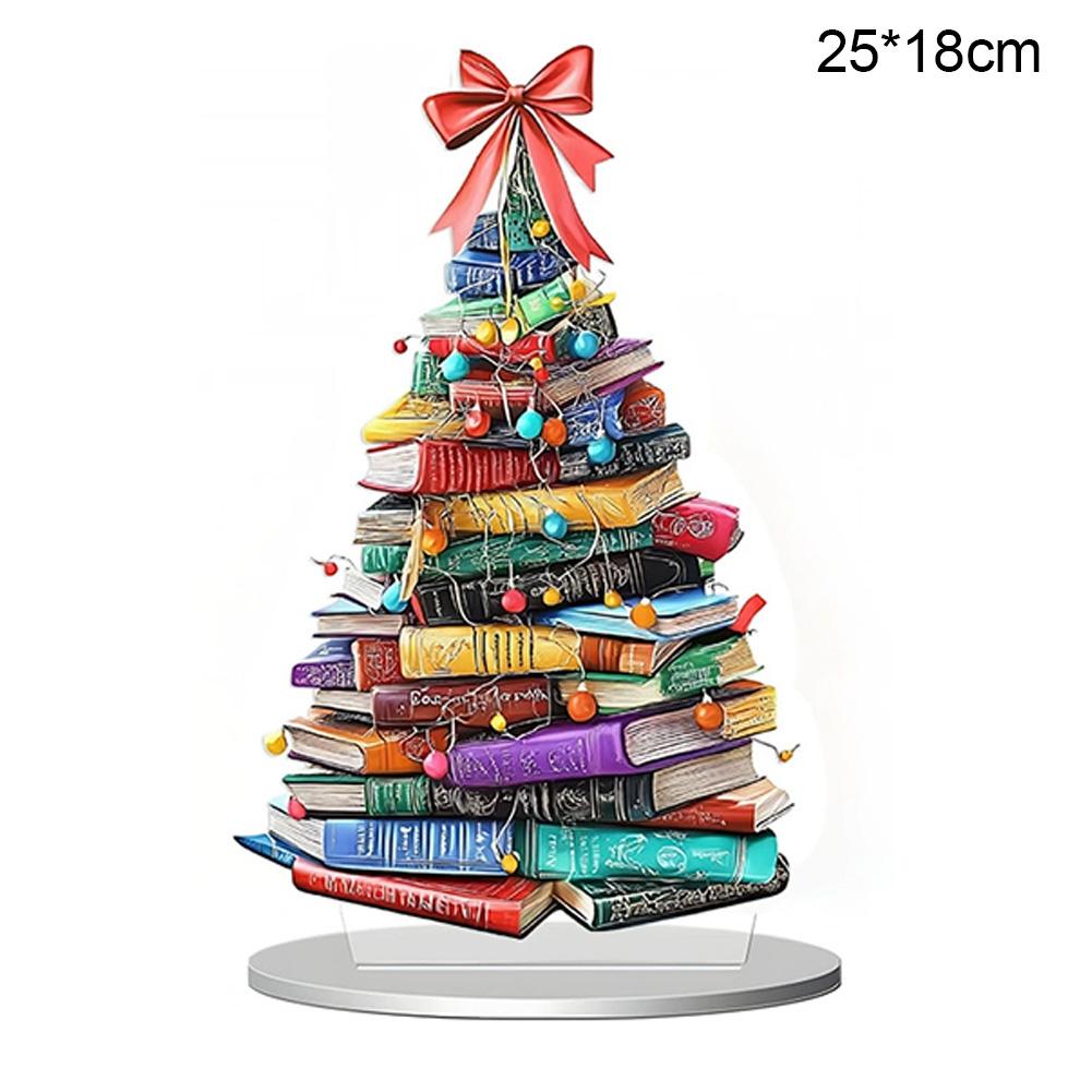 Novelty Book Christmas Tree Home Festival Inspirational Table Decoration High Quality Acrylic Gift Suitable For Parent Friend