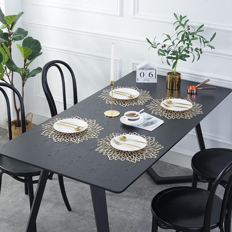 Runder Platzset, Hitzebeständige PVC-Tischsets mit luxuriösem metallisch glänzendem Finish für Thanksgiving, Weihnachten, Hochzeitsfeier-Dekor