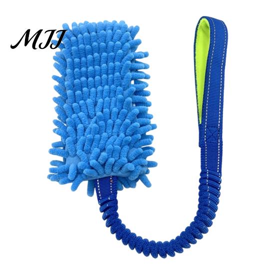 Durable Dog Chew Toys Rope Toy, Interactive Plush Tug with Reinforced Handles, Tear Proof Dental Cleaning Polyester Toy for Small Large Dogs