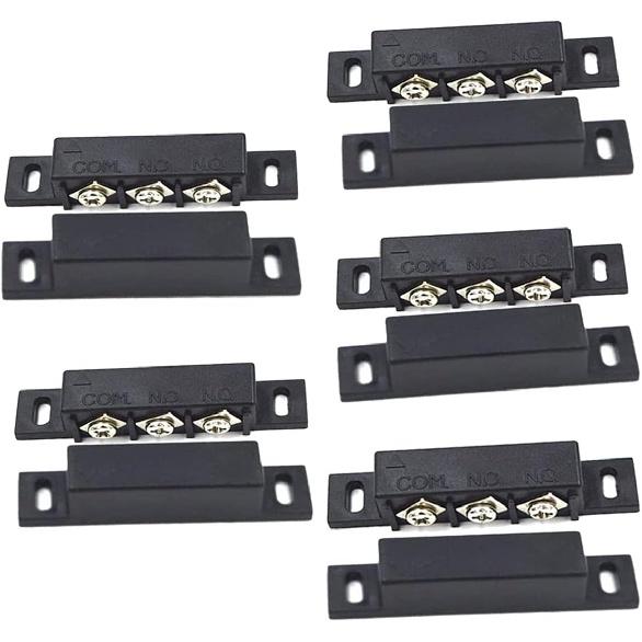 NC/NO Recessed Wired Window Door Contact Sensor Alarm Magnetic Reed Switch for Office Home Security System, Sets of 5