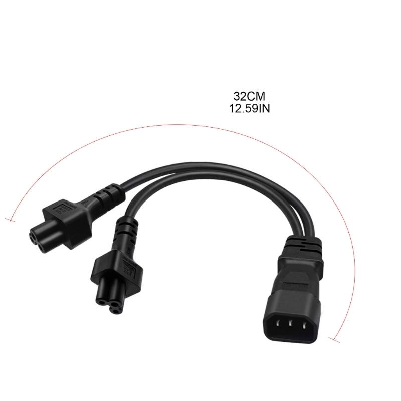3-poliger IEC320-C14 Stecker auf IEC320-C5+C5 Buchsen Adapterkabel Y-Splitter Stromversorgung Konverterkabel Leitung