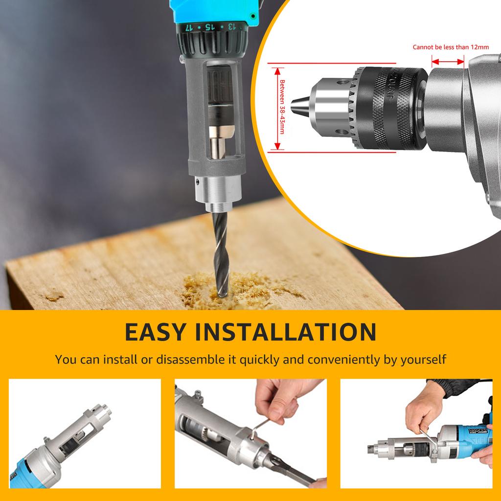 Square Hole Drill Bit Adapter Woodworking Square Hole Drill Fixing Bracket Mortising Attachment Accessories for Drill Press Mort