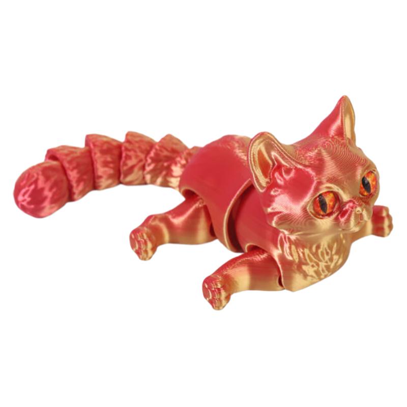 3D Printed Articulated Cute Cats Home Room Car Decorations Desktop Decorations Cartoon Simulated Cats Model Ornament Gifts
