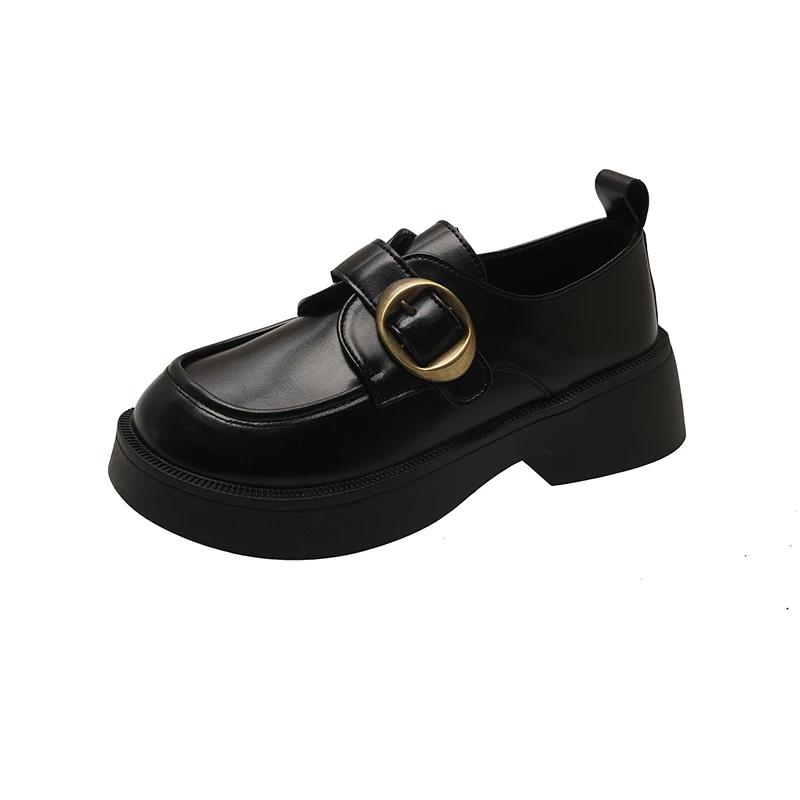 

Fashion Women Japanese Cute Student Mary Jane Doll Shoes New Style Lolita Outfit Big Head Round Head Soft Girl JK Little Leather Shoes 35 чёрный