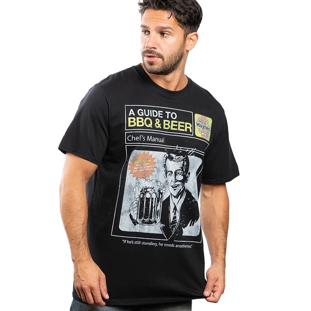 Official Haynes Mens BBQ Beer T-shirt Black S XXL XL