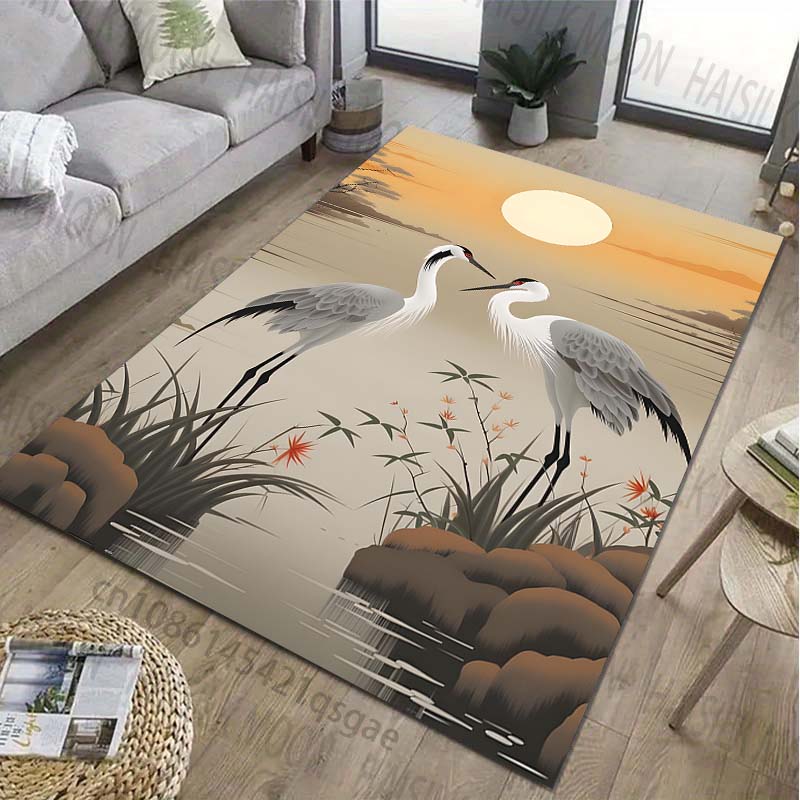 Heron 3D HD Print Large Area Carpet for Living Room Cartoon Childrens Bedroom Sofa Doormat Kitchen Floor Rug Anti-slip Decor Mat