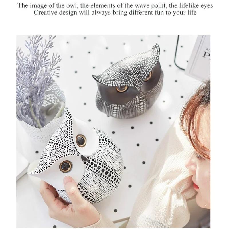 Resin Owl Sculpture Animal Statues Home Interior Decoration Sculpture Crafts Desktop Decoration  Accessories Home Accessories