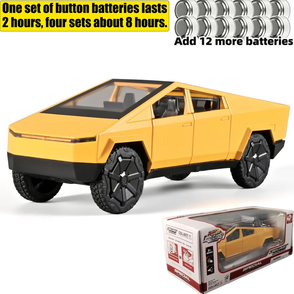 1:32 Cybertruck Toys Diecast Model Car Alloy Metal Pickup Truck Colorful Indoor Desktop Display Collection Game For Children Boy