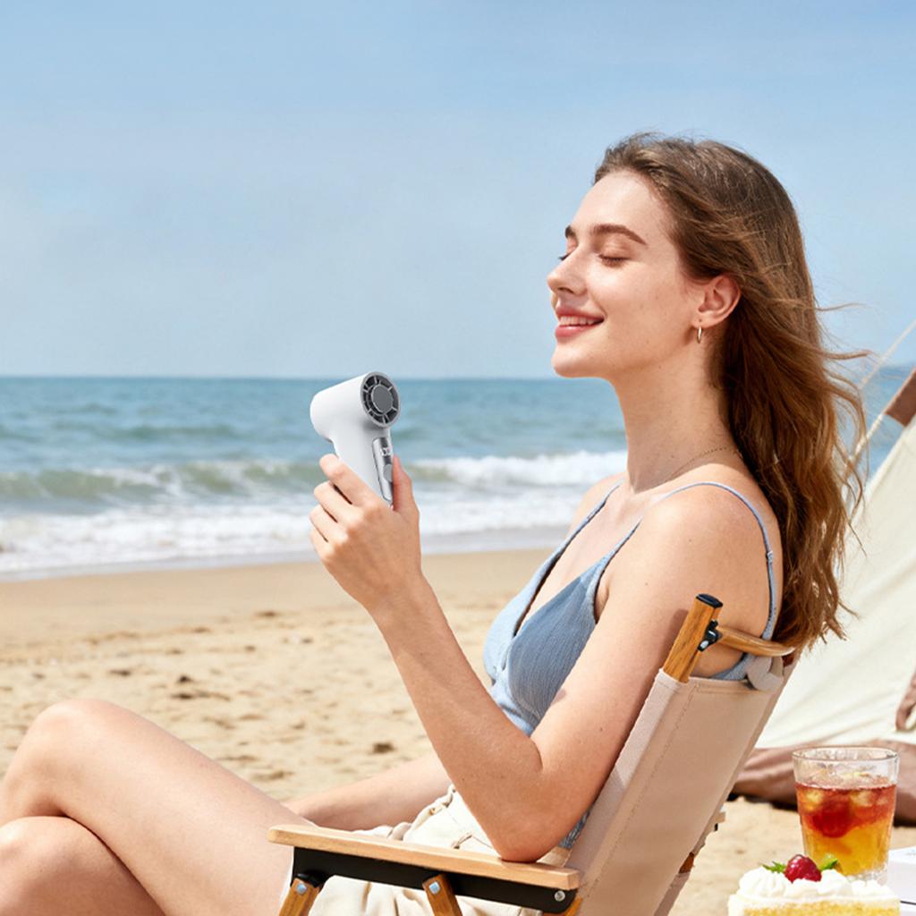 Portable Handheld Fan USB Rechargeable High Speed Cooling Fan with Ice Compress Function for Personal Use Outdoor Indoor