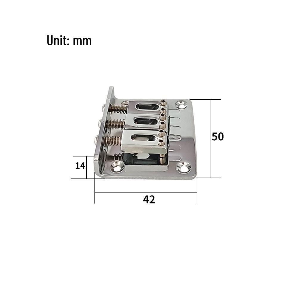 Electric Guitar 3rd String Flat Mount Bridge Tailpiece, Fixed String Pull Plate, Black Silver