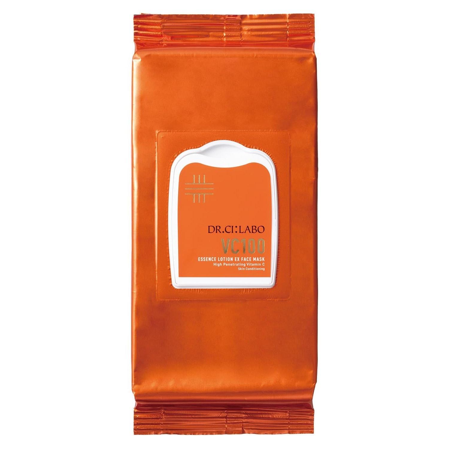 Dr. CiLabo VC100 Essence Lotion EX II Face Mask (195mL / 1 bag 20 sheets) Vitamin C infused (high moisture pores dullness) no double cleansing