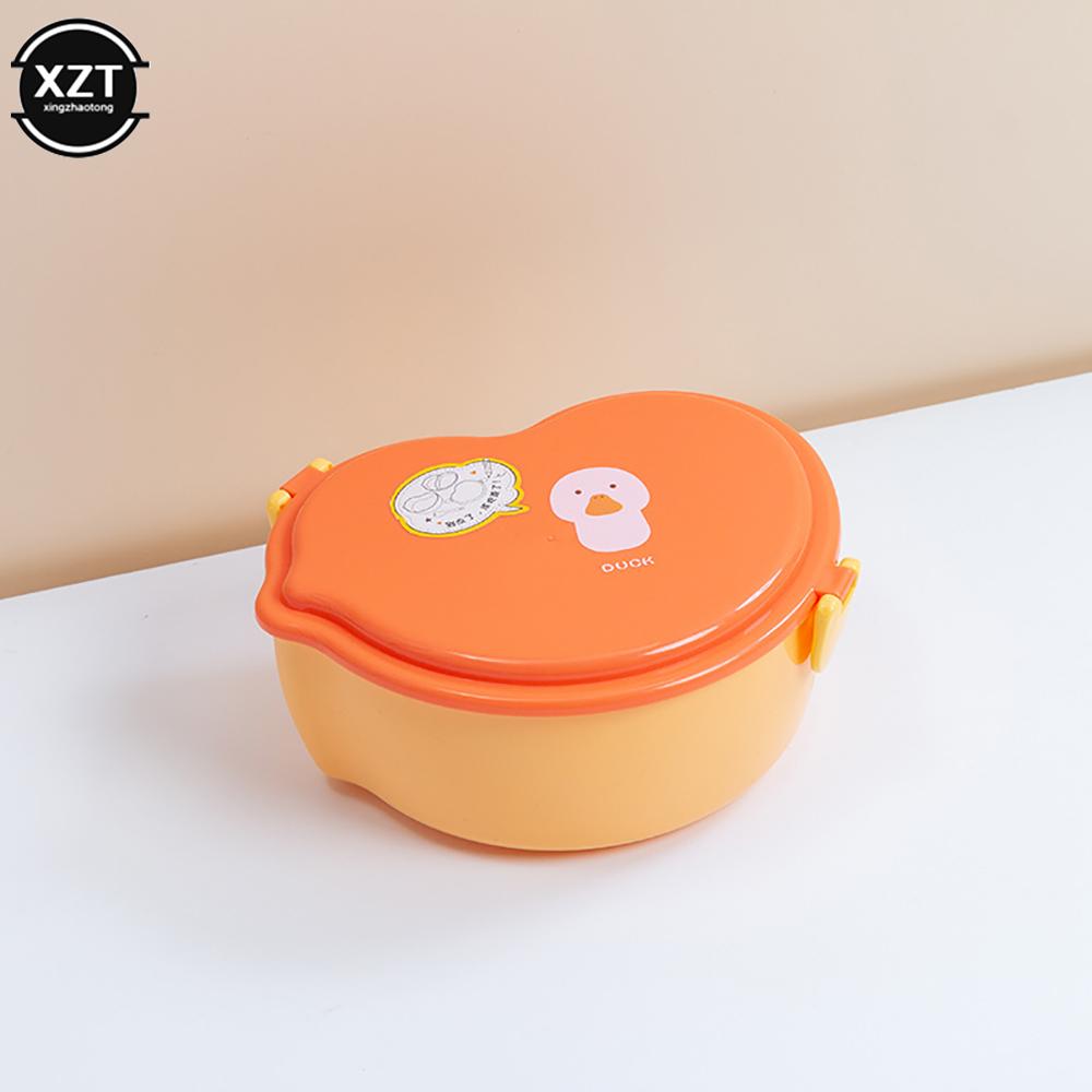 

НОВЫЙ мультяшный двухслойный ланч-бокс для детей, подогреваемый в микроволновке, портативный ланч-бокс для школьников, фруктовый ланч-бокс для офисных работников, легкий ланч-бокс оранжевый