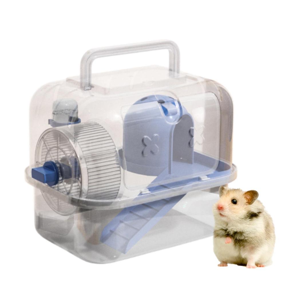 Portable Hamster Carrier Cage Breathable Small Animal Handbag Outdoor Pet Outgoing Cage Carrier Case for Chinchilla Squirrel