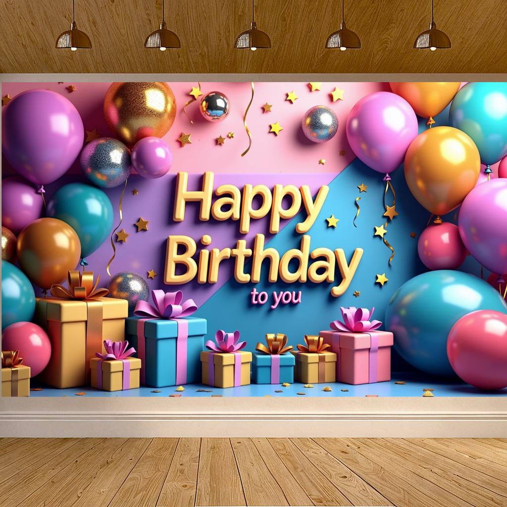 Gifts Event supplies Celebration Multicolor Balloons Birthday banner Festive Party decoration for Decorations