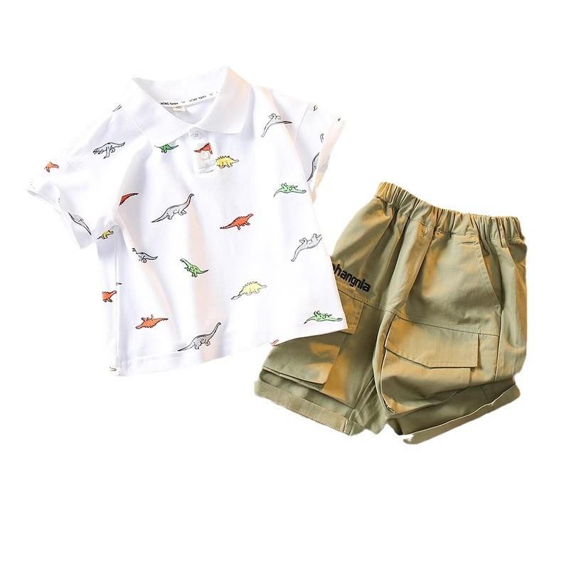Stylish Boys Summer Outfit Set 2024 Trendy Polo Shirt And Shorts Comfortable Cotton Fabric