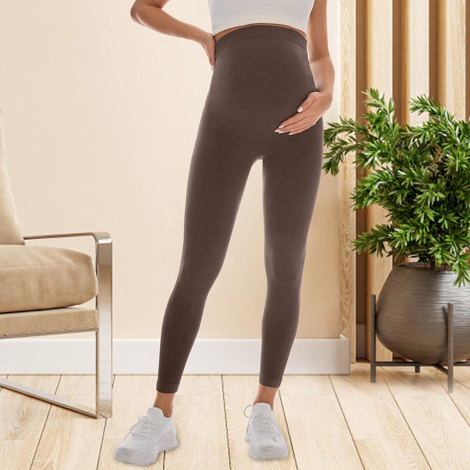 

Беременные женщины в спортивных и повседневных леггинсах с облегающей посадкой и бесшовных штанах для йоги M кофейный