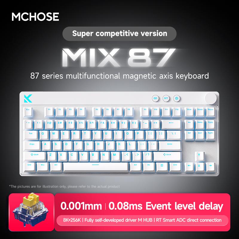 Custom MCHOSE MIX87 Magnetic Axis Keyboard Wired Gaming RGB 8K 256K E sport 0.08ms Low Latency 0.001mm RT Customized Gift