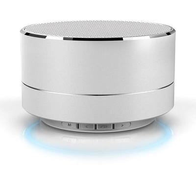 Reflective LED Light Metal Round Shape Bluetooth Speaker A10 Pink