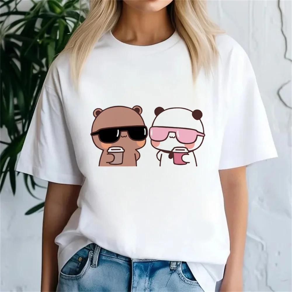 Bubu Dudu T-Shirt Damen Atmungsaktiv Pastell Trendig Vintage Buntes T-Shirt Koreanische Kleidung Hip Hop Streetwear Frauen 2000er Punk