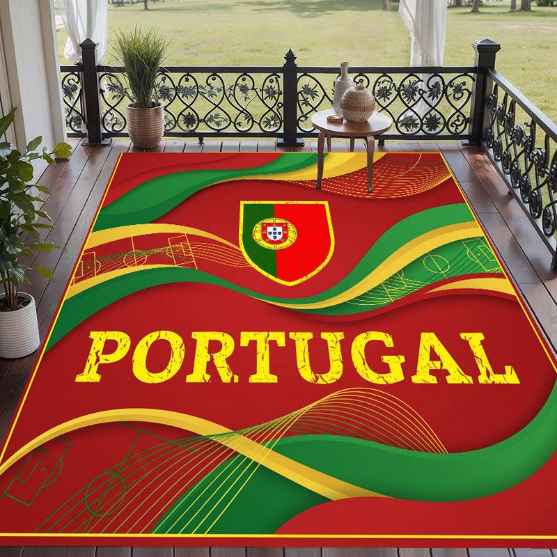 Soft Floor Carpet Portugal Football Pattern Area Rug Decorative Mat For Home Room Decoration