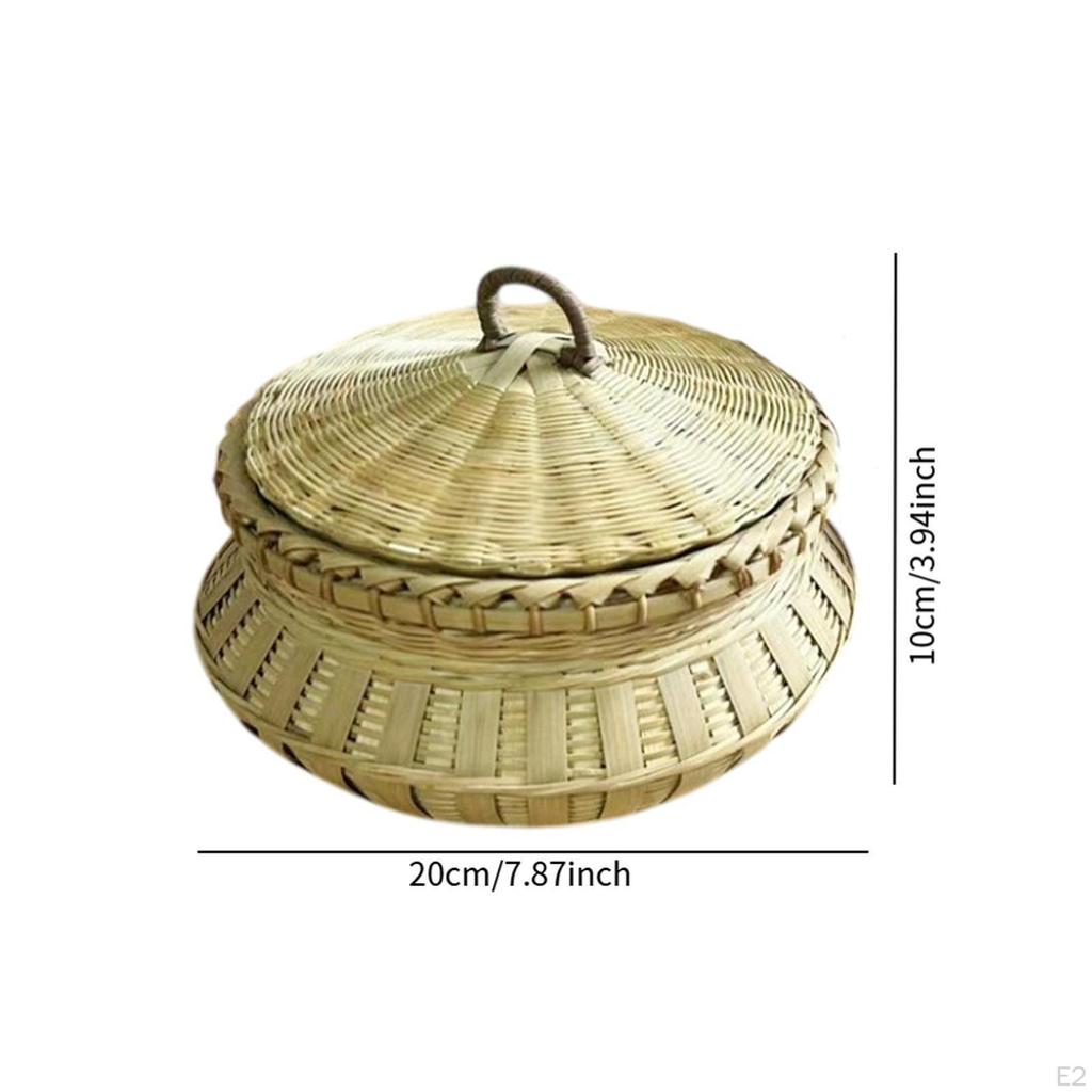 Bambus Gewebt Korb Ei Halter Obst Haushalt Desktop Multifunktionale Handwoven Lagerung