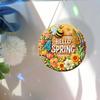 Diamond Painting Hanging Pendant Acrylic Special Shape Hello Spring Rhinestone Diamond Art Pendants for Garden Window Decor