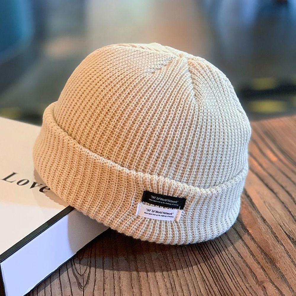Soft Wool Thread Knit Cap Ear Protection Knitted Hat Fashion Pullover Cap  Women Men