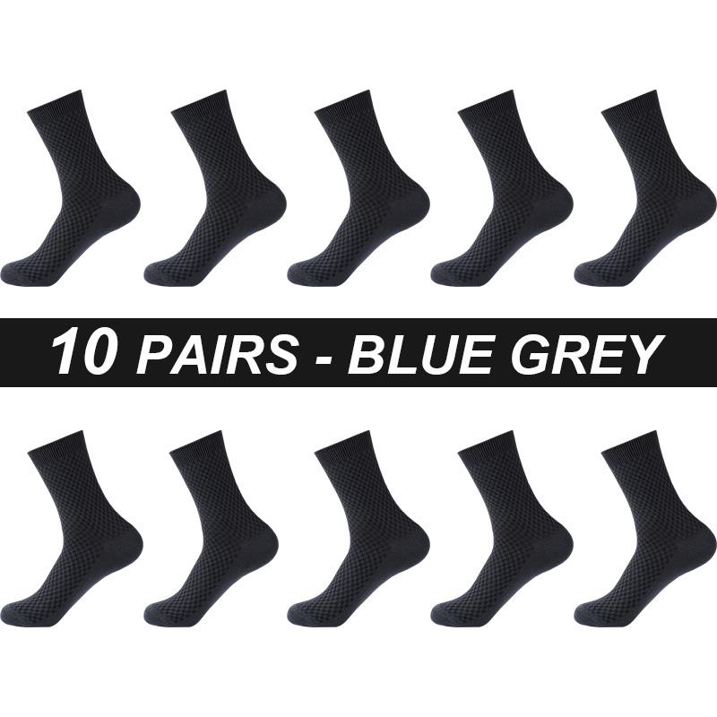 High Quality 10 Pairs Men Bamboo Fiber Socks Breathable Compression Long Sock Business Casual Male Large Size 38-45