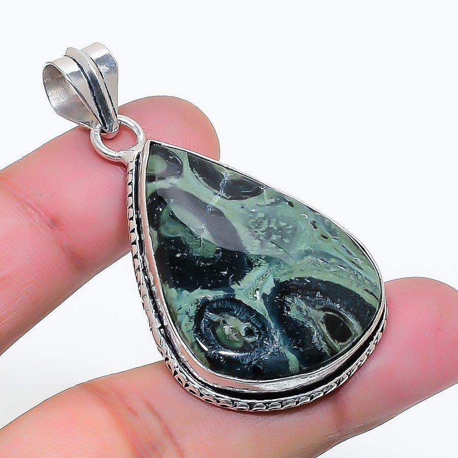 Natural Kambaba Jasper Gemstone 925 Sterling Silver Jewelry Pendant 1.97  AP-15868