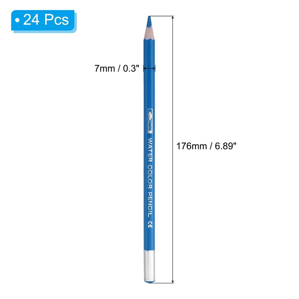 PATIKIL Colored Set for and Pale Blue Water-Soluble Pencils, 24-Piece Blending, Coloring, Sketching, Painting,
