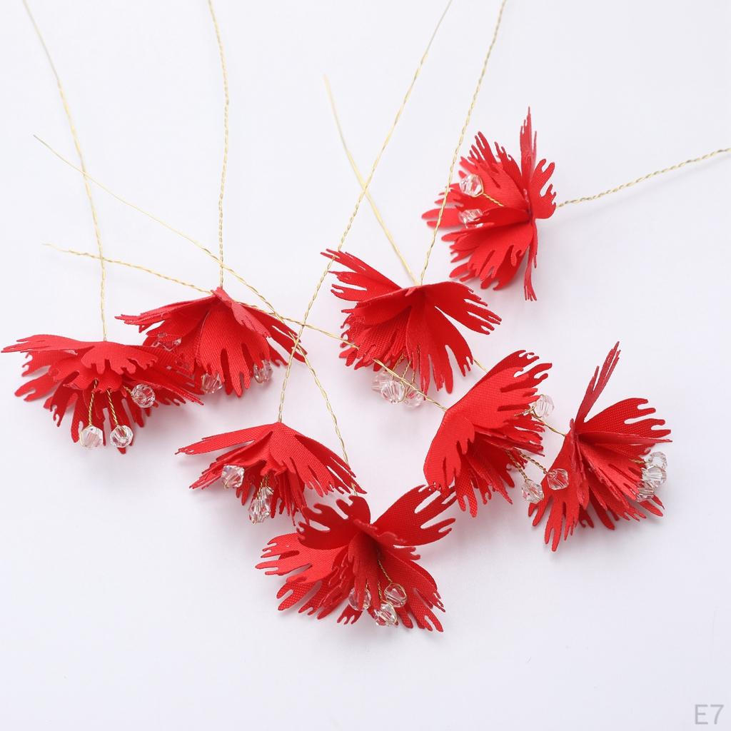 10 Stück Seidenrosen, Künstliche Blumenköpfe für Hochzeitsaccessoires, Machen Braut-Haarspangen