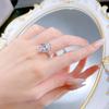 Zhuo Zhi Fan Women's S925 Sterling Silver Oval Zircon Ring 