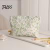 Daily Skincare Organizer Floral Cotton Makeup Bag, Large Capacity Travel Toiletry Bag with Multi Girlfriend Gift Compartments, Cute Cosmetic
