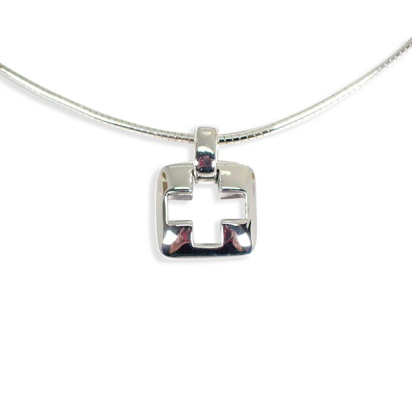 

[Б/у] TIFFANY/Tiffany 925 открытый крест кулон/ожерелье [g381-34]