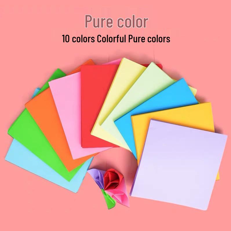 Children s Origami Craft Paper - 10 Colors DIY Square Sheets 100 листов цветные/10 цветов