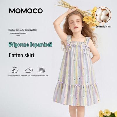 MOMOCO Girls' Sweet Fashion Summer Sleeveless Princess Dress