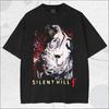 Silent Hill F Kitsune Mask Character Vintage Washed Horror Game T-Shirt, Unisex Japanese Horror Fan Streetwear Tee, 100% Cotton Casual Short Sleeve