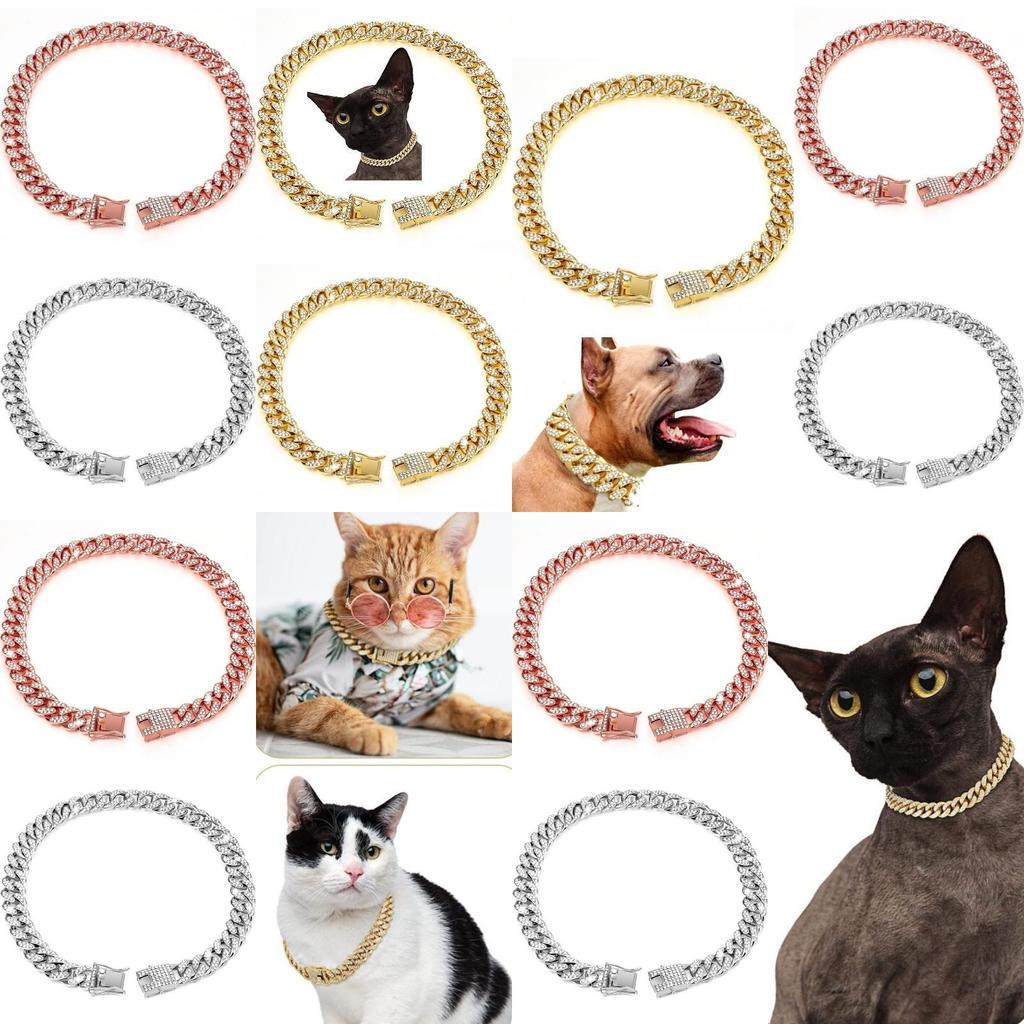 Glamorous Gold Dog Collar Necklace With Sparkling Rhinestones