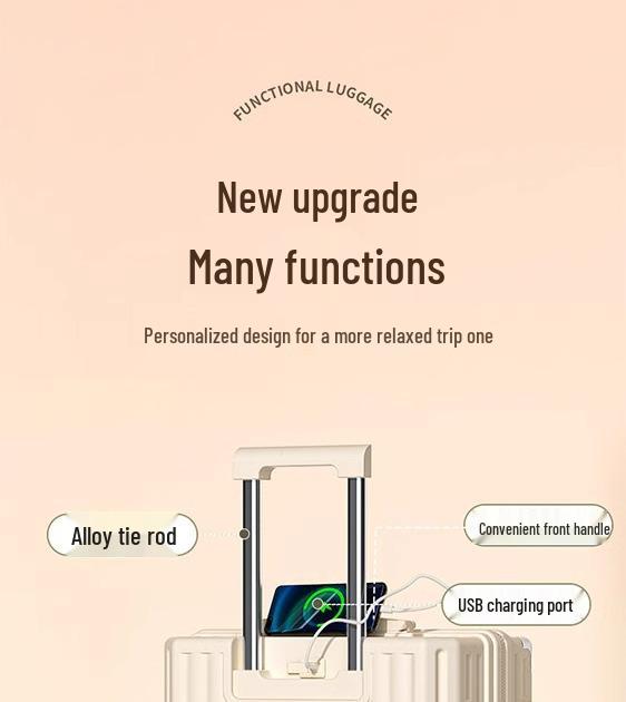 Women's High-Value Sturdy 20/24-Inch Mother-Child Trolley Case with Combination Lock for Travel